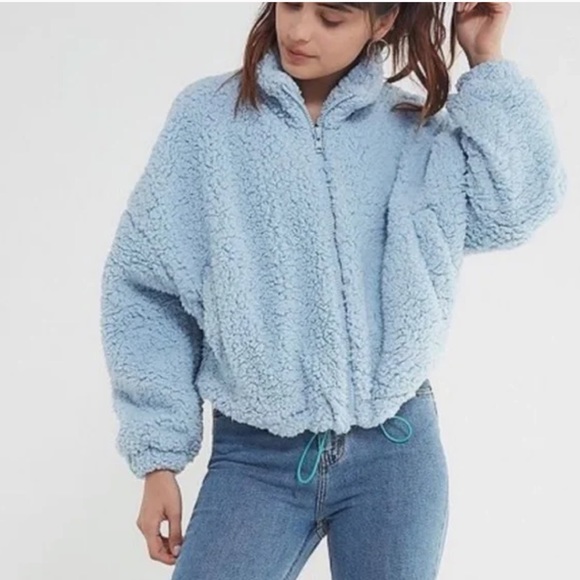 Urban Outfitters Blue Sherpa Jacket - Picture 2 of 5